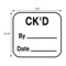 Nevs Label, "Ck'd" 7/8" x 2-1/4" White w/Black CS-0720 - alternate 2